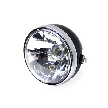 6" Chrome Ring Black Headlight